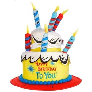 Deluxe Dr. Seuss Birthday Cake Hat Happy Birthday To You Hat Teacher Costumes US